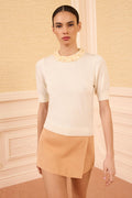 Jude Embellished Top - Pearled Ivory