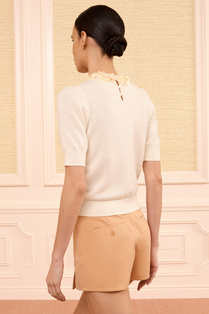 Jude Embellished Top - Pearled Ivory