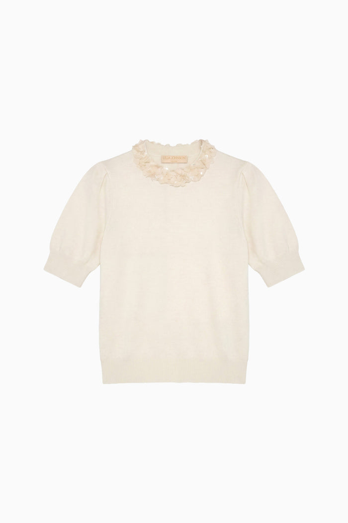Jude Embellished Top - Pearled Ivory