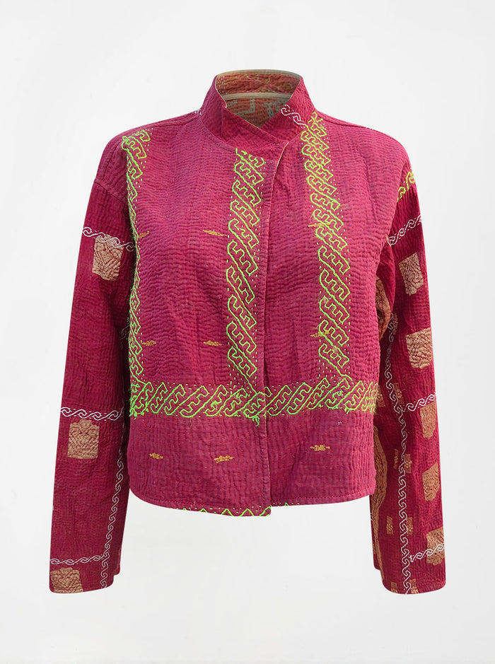 kantha vintage crop jacket aakriti (vasant)