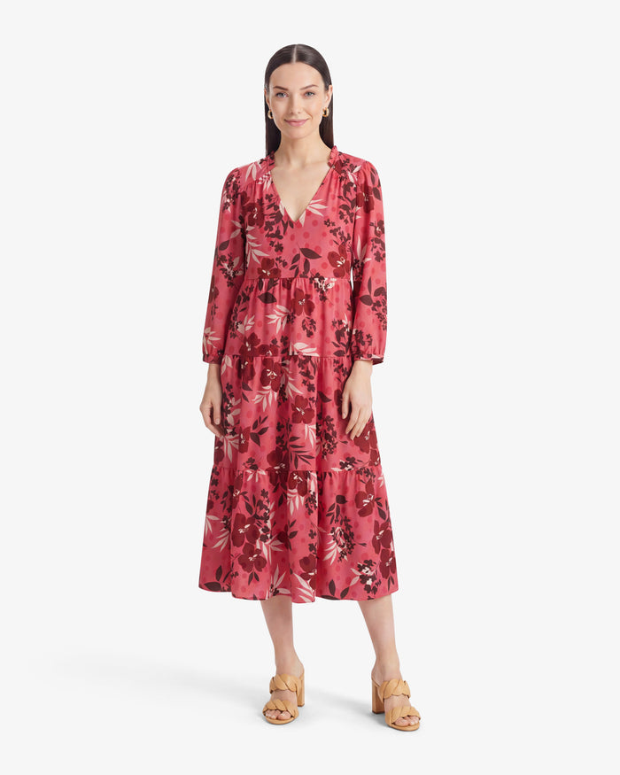 Katie Midi Dress in Spring Floral