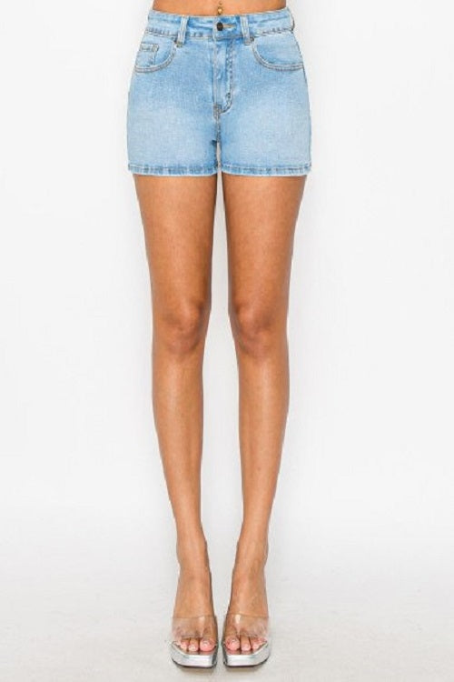 Kick It Up Light Denim Shorts-Cute-Trendy-Shop-Womens-Boutique-Clothing-Store