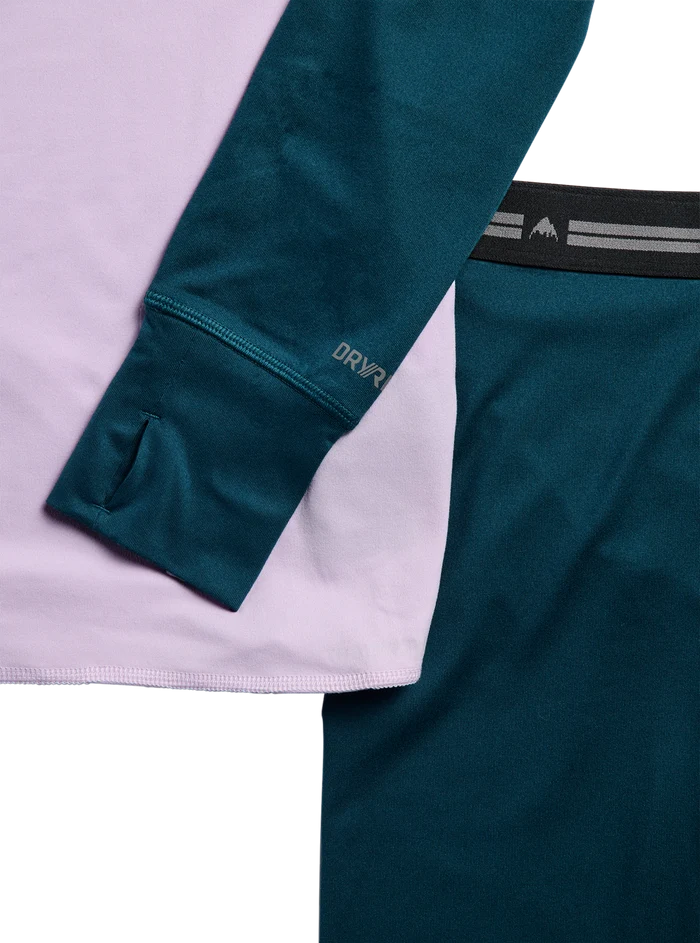Product image of Kids' and Toddlers' Burton Midweight Base Layer Set[Variant:Atlantic Teal / Moondust Purple]