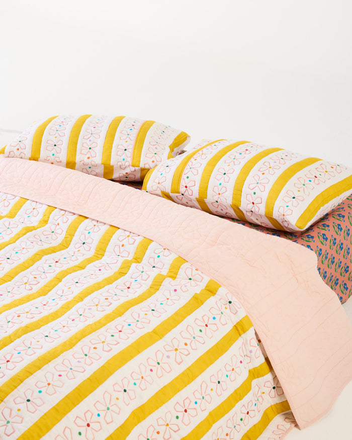 Kip&Co x Anna Spiro Daisy Chain Organic Cotton Quilted Bedspread