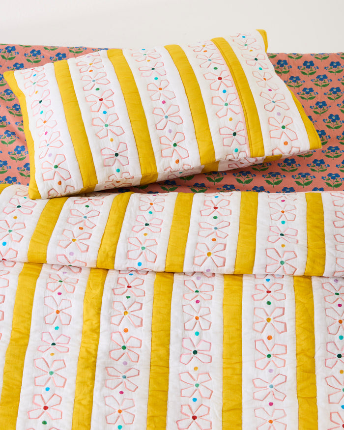 Kip&Co x Anna Spiro Daisy Chain Organic Cotton Quilted Bedspread