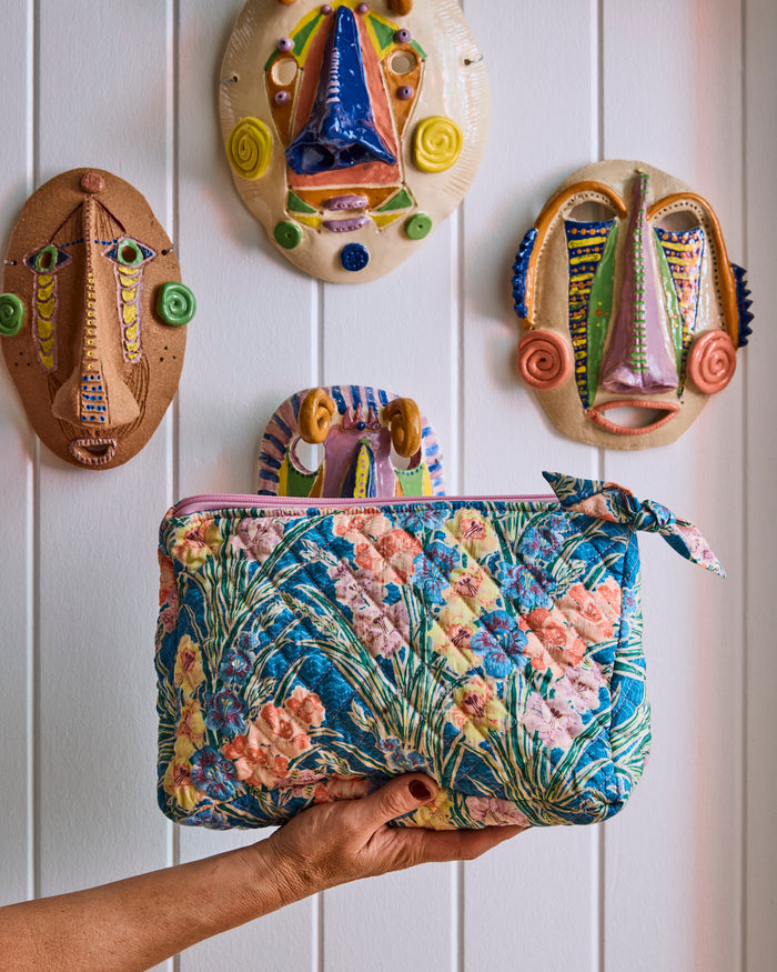 Kip&Co x Anna Spiro Gladiolus Quilted Cotton Toiletry Purse