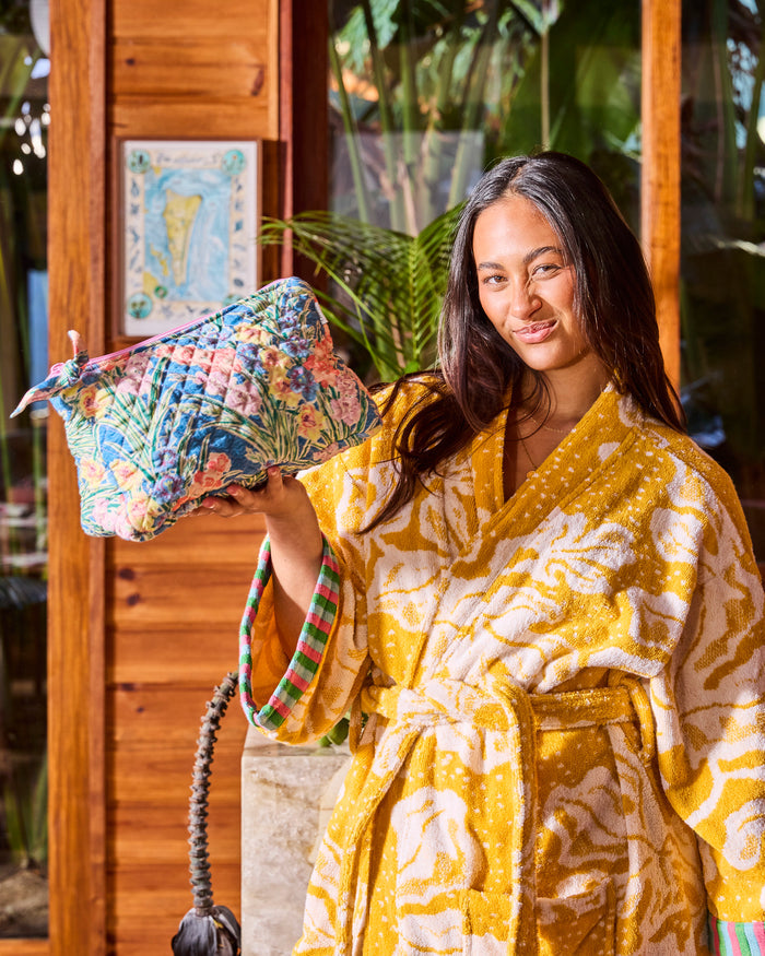 Kip&Co x Anna Spiro Gladiolus Quilted Cotton Toiletry Purse