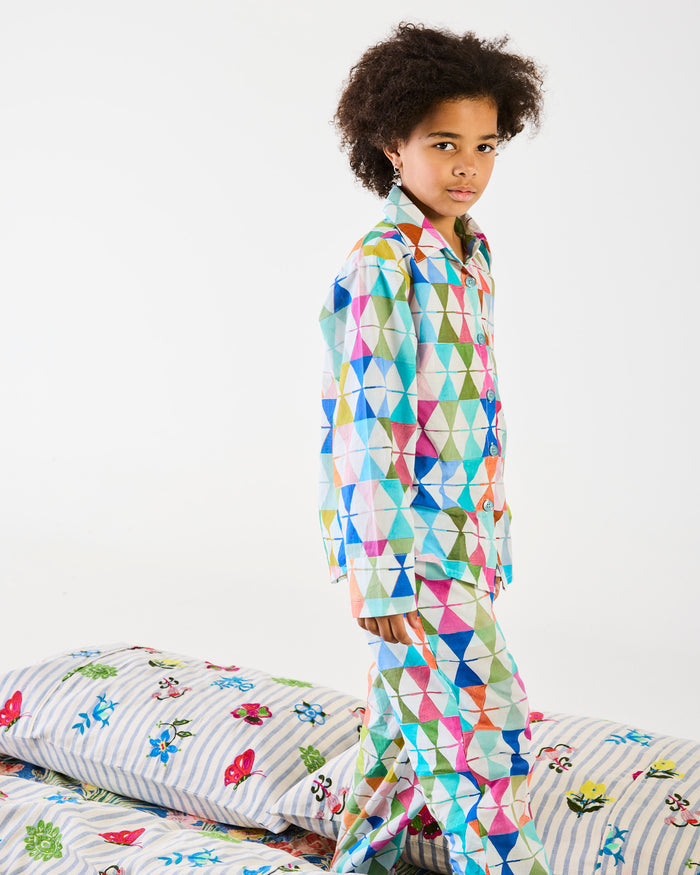 Kip&Co x Anna Spiro Turkish Delight Kids Organic Cotton Long Sleeve Shirt & Pant Pyjama Set