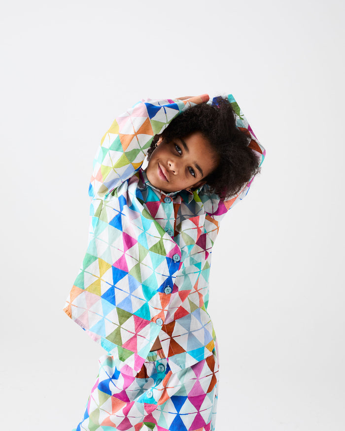 Kip&Co x Anna Spiro Turkish Delight Kids Organic Cotton Long Sleeve Shirt & Pant Pyjama Set