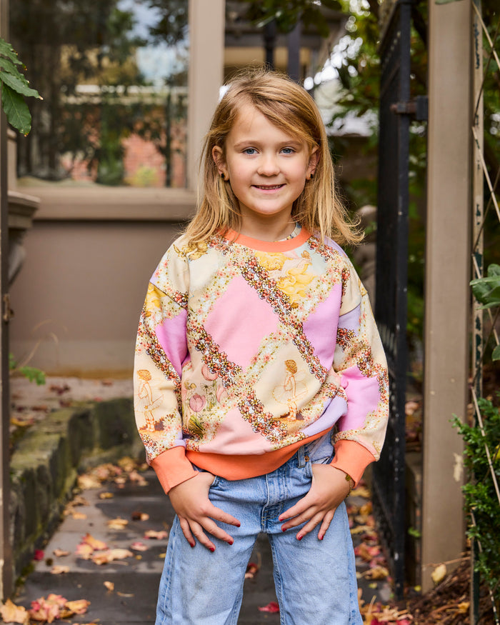Kip&Co x Fairyland Flower Chain Harlequin Organic Cotton Sweater