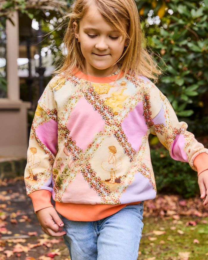 Kip&Co x Fairyland Flower Chain Harlequin Organic Cotton Sweater