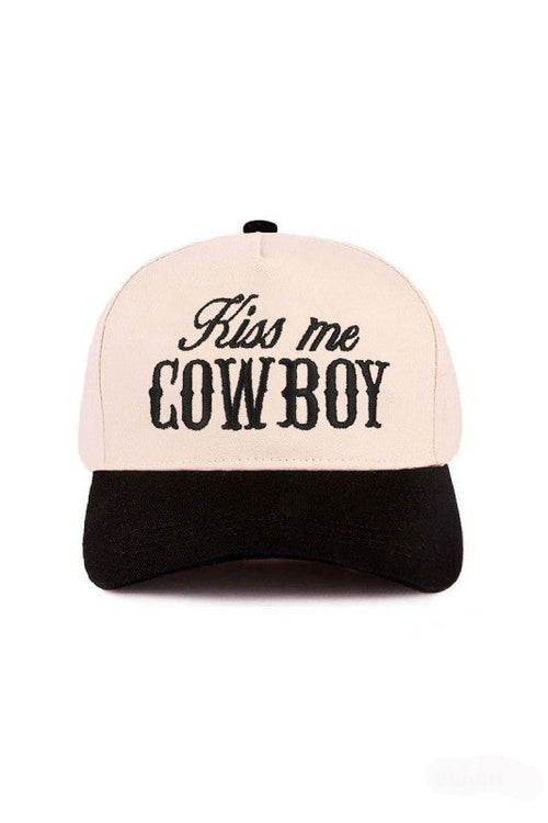 "Kiss Me Cowboy" Cap-Cute-Trendy-Shop-Womens-Boutique-Clothing-Store