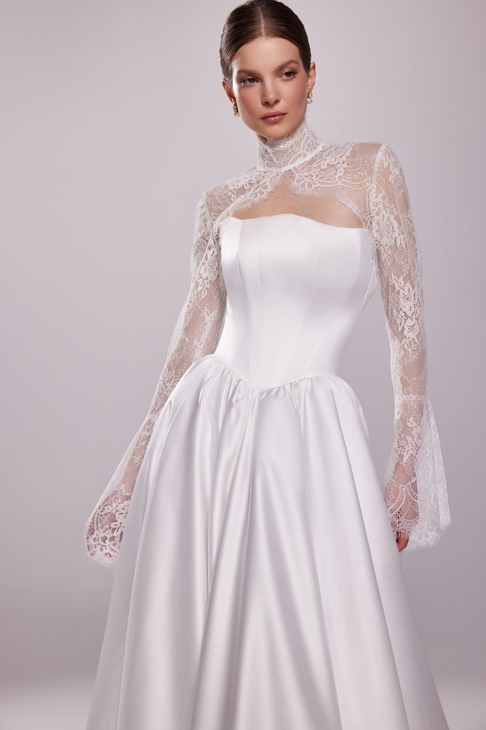 Lace Long Sleeve Bridal Cover Up Tessa