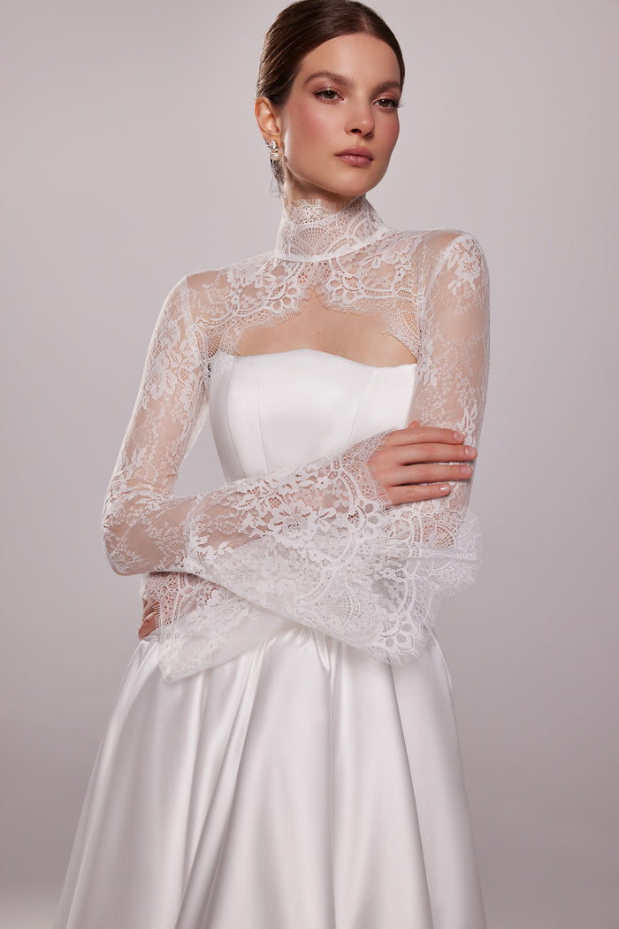 Lace Long Sleeve Bridal Cover Up Tessa