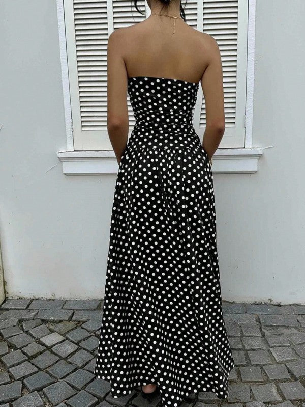 Leisurely Fun Red Polka Dot Maxi-Black-SMALL-Cute-Trendy-Shop-Womens-Boutique-Clothing-Store