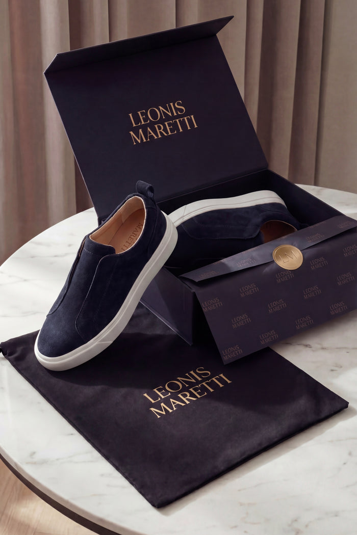 LeoMar V1 Suede Slip-On Navy