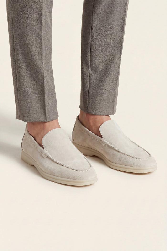 Leonis Suede Loafers Off White