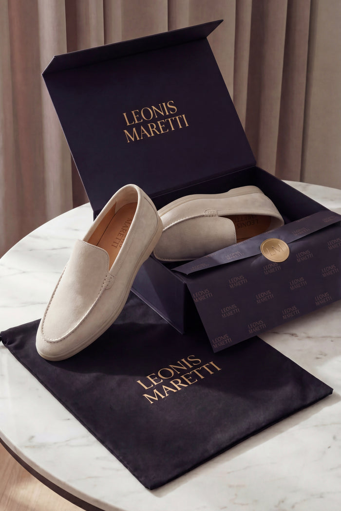 Leonis Suede Loafers Off White