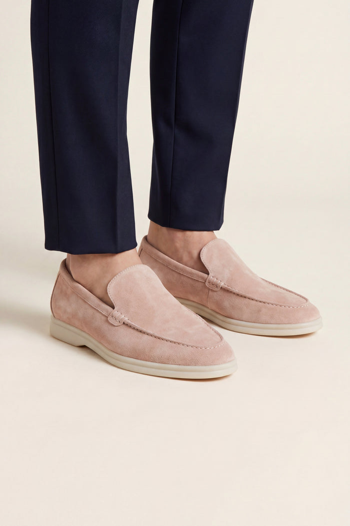 Leonis Suede Loafers Pink