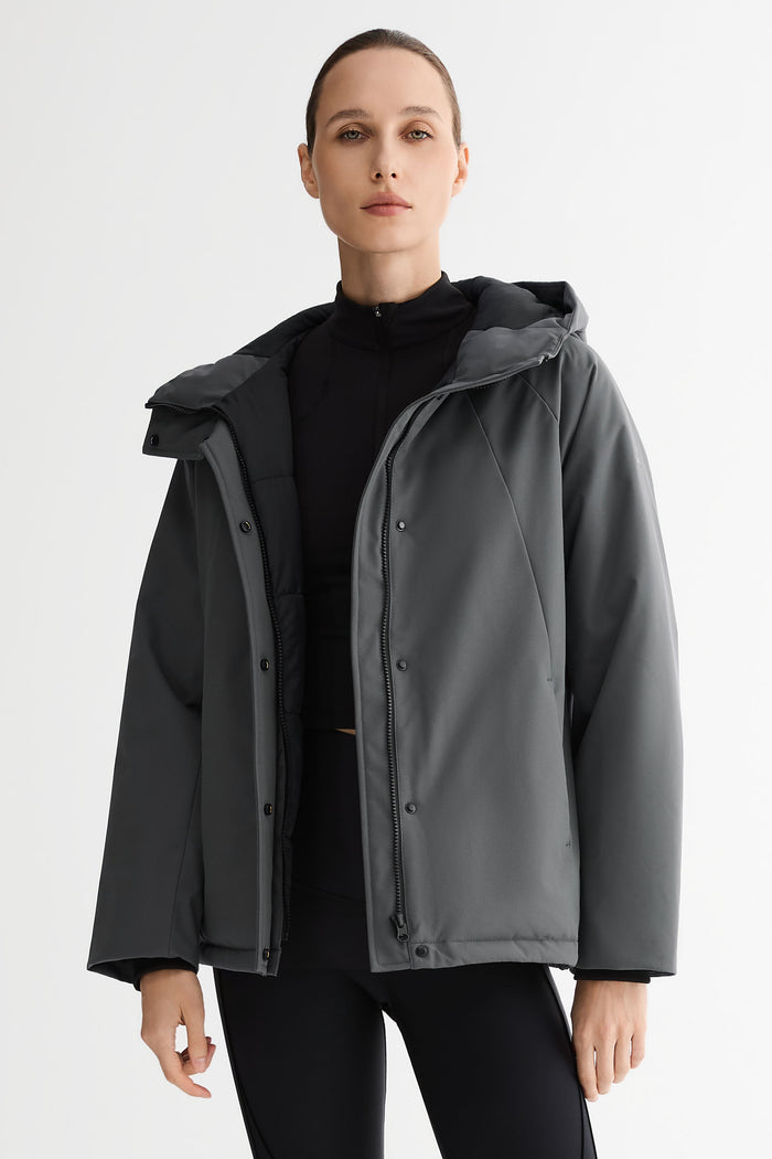 Lightweight Cropped Everyday Parka Jacket orolay #color_gray