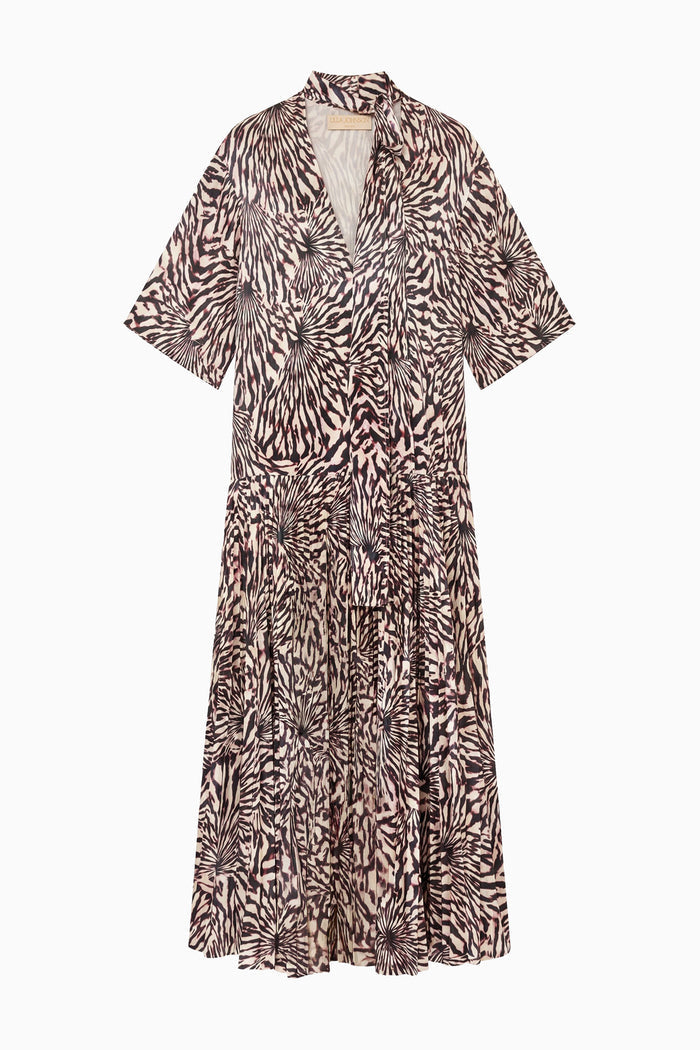 Linya Satin Dress with Removable Tie- Rhodonite