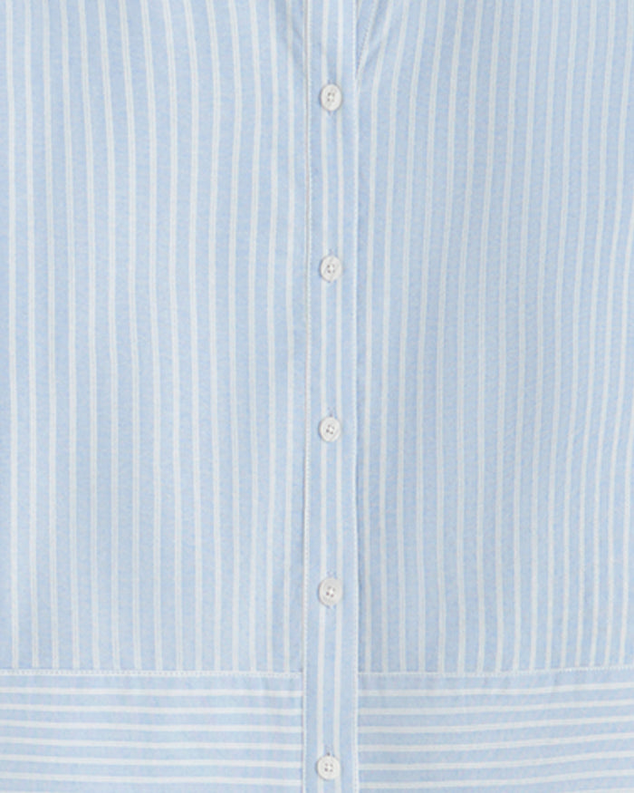 Long Sleeve Cropped Button Down in Oxford Shirting