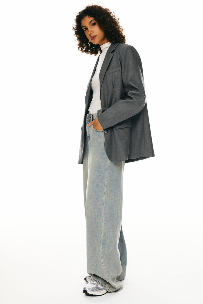 Orolay Long Sleeve Work Blazer Casual Business #color_darkgray