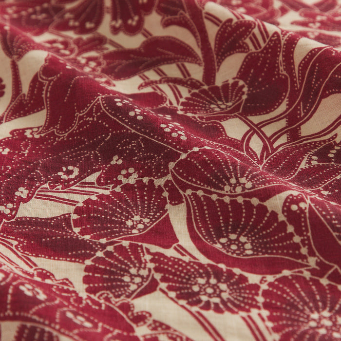 Lucia Linen Sheets - Crimson Fitted Sheet / Queen