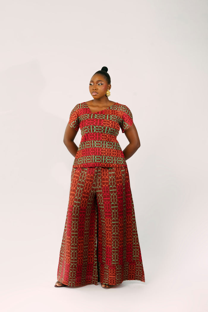 LUCIA ZUKI PANT SET - MAROON