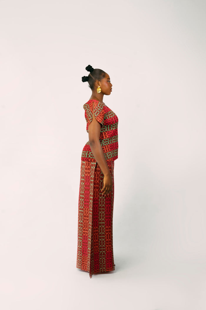 LUCIA ZUKI PANT SET - MAROON