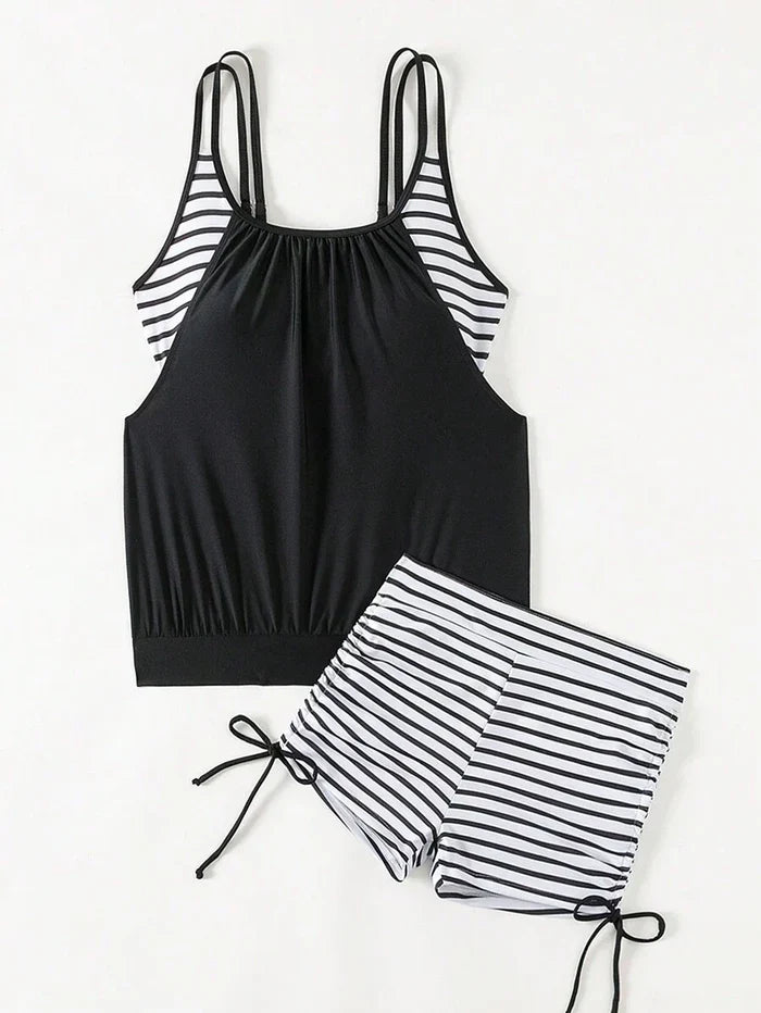 Lushie | Striped Tummy Cover Tankini