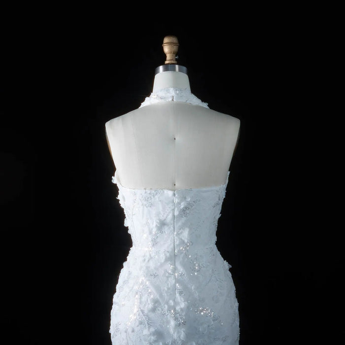 Dreamy Vow SS603 white back zipper bodice detail