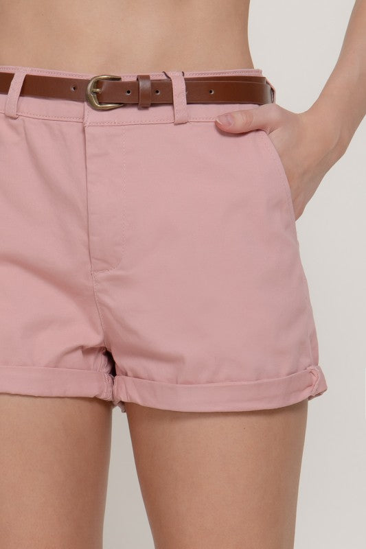 Made For Summer Twill Shorts-Pink-SMALL-Cute-Trendy-Shop-Womens-Boutique-Clothing-Store