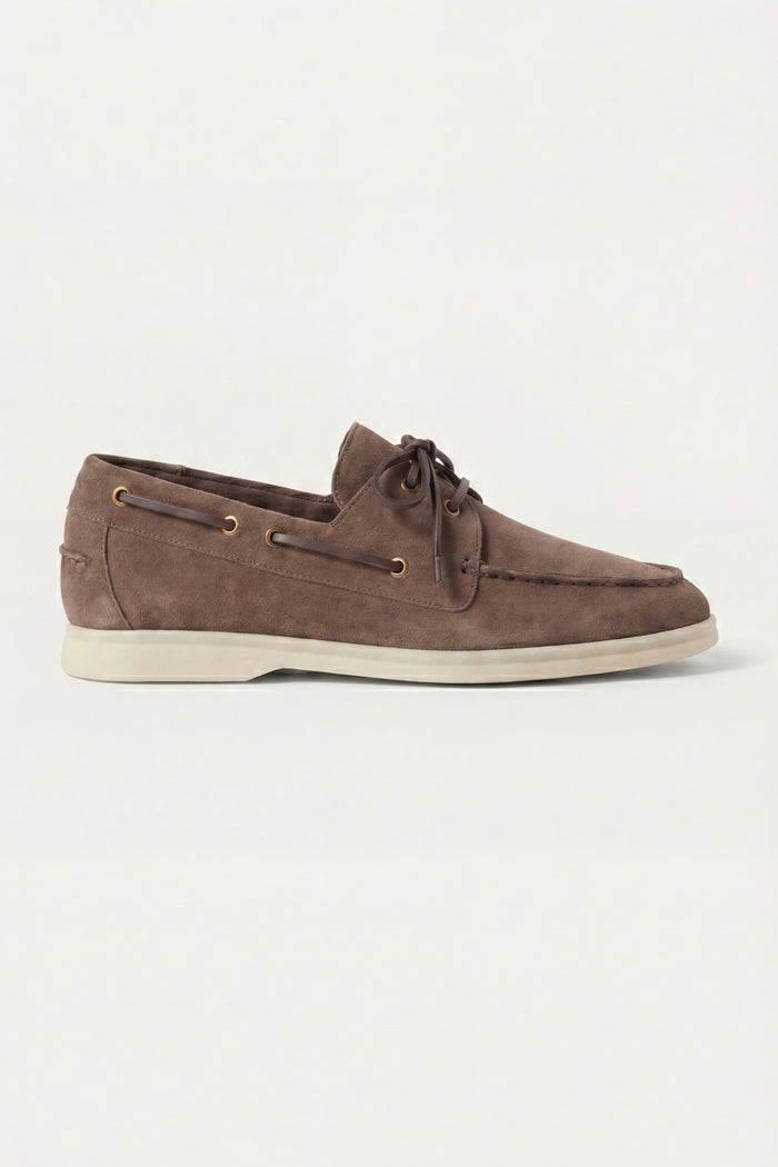 Marina Yacht Walk Suede Loafer Taupe