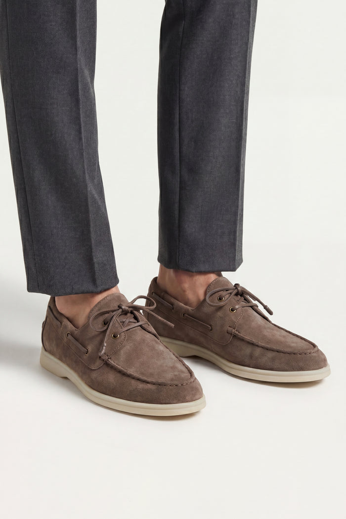 Marina Yacht Walk Suede Loafer Taupe