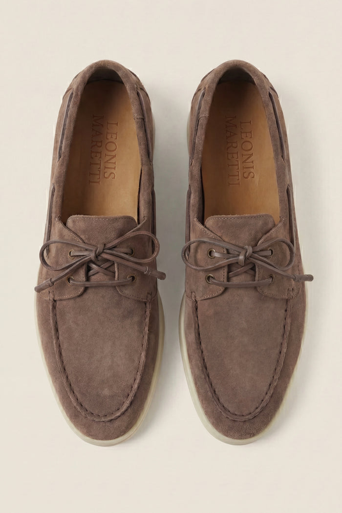 Marina Yacht Walk Suede Loafer Taupe