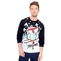Mens Skiing Polar Bear Christmas Jumper Party Work Dark Navy S