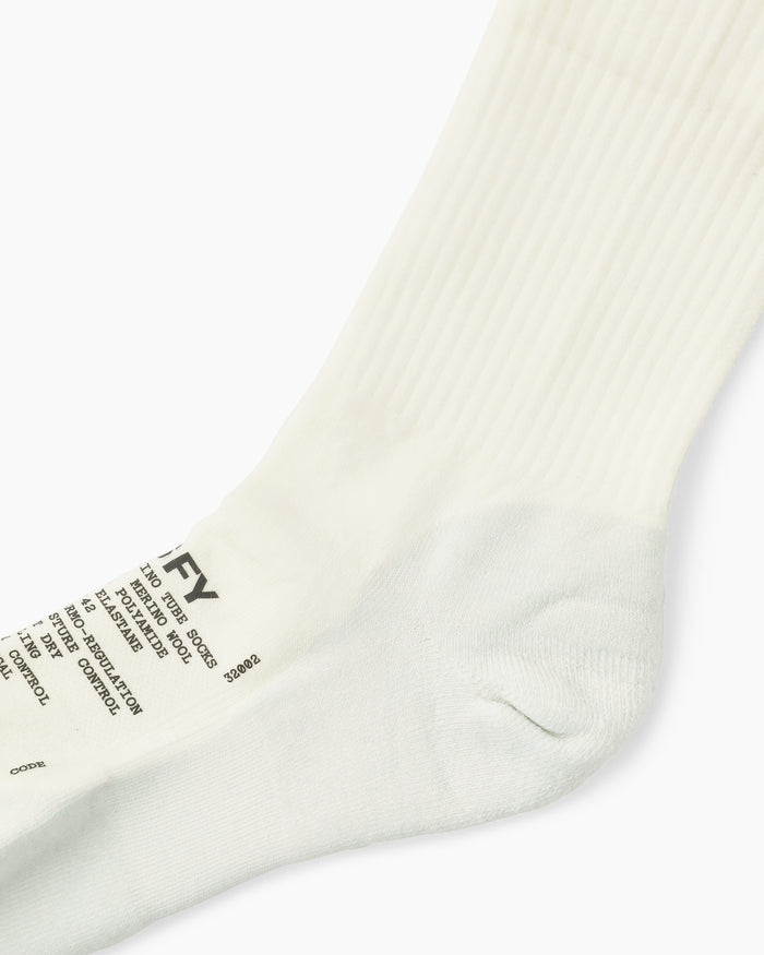Merino Nylon Tube Socks Off White