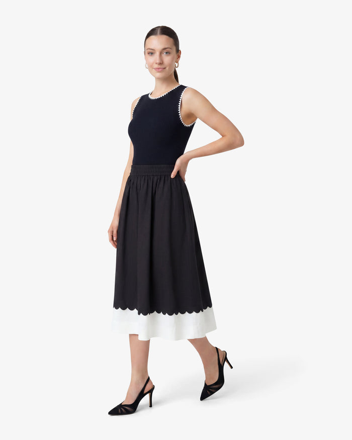 Midi Skirt in Black and White