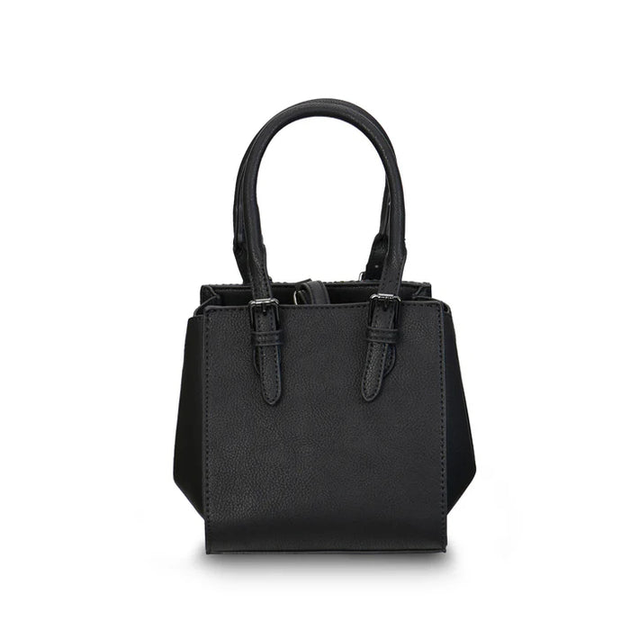Mini Caillie Tote - Black and Grey Herringbone
