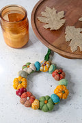 Mini Recycled Saree Boho Pumpkin Wreath
