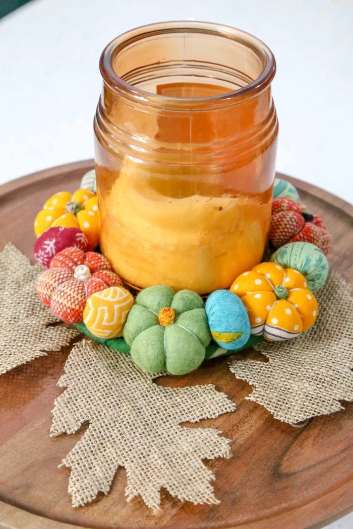 Mini Recycled Saree Boho Pumpkin Wreath