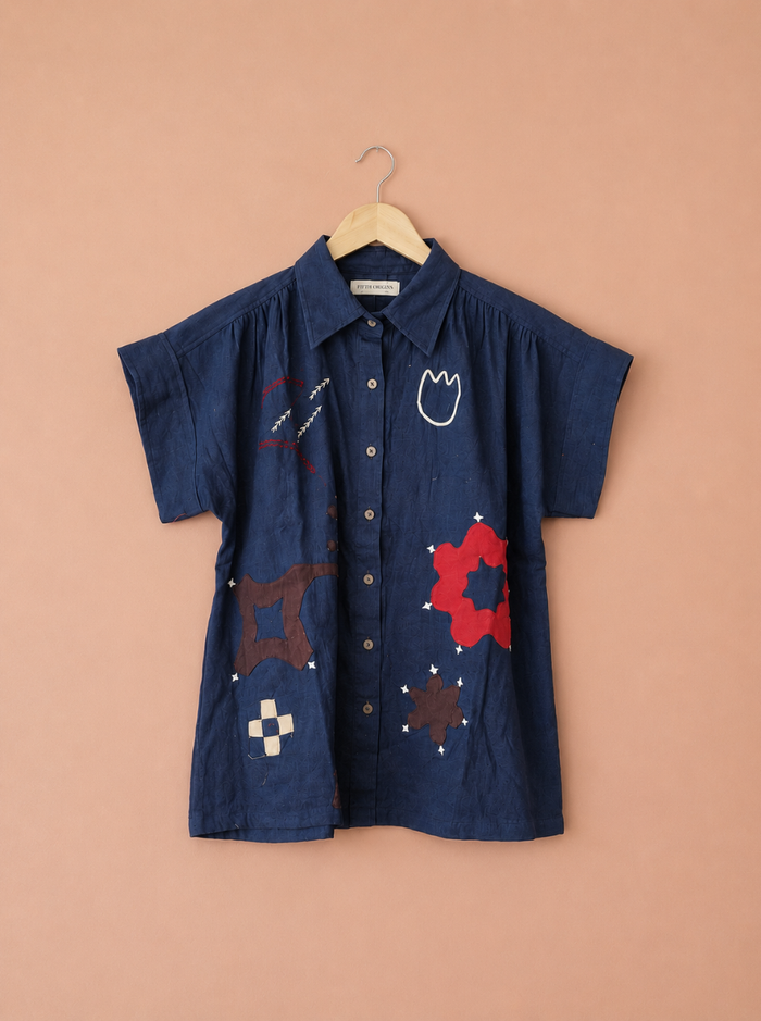 mira top - kala cotton applique (bloom)
