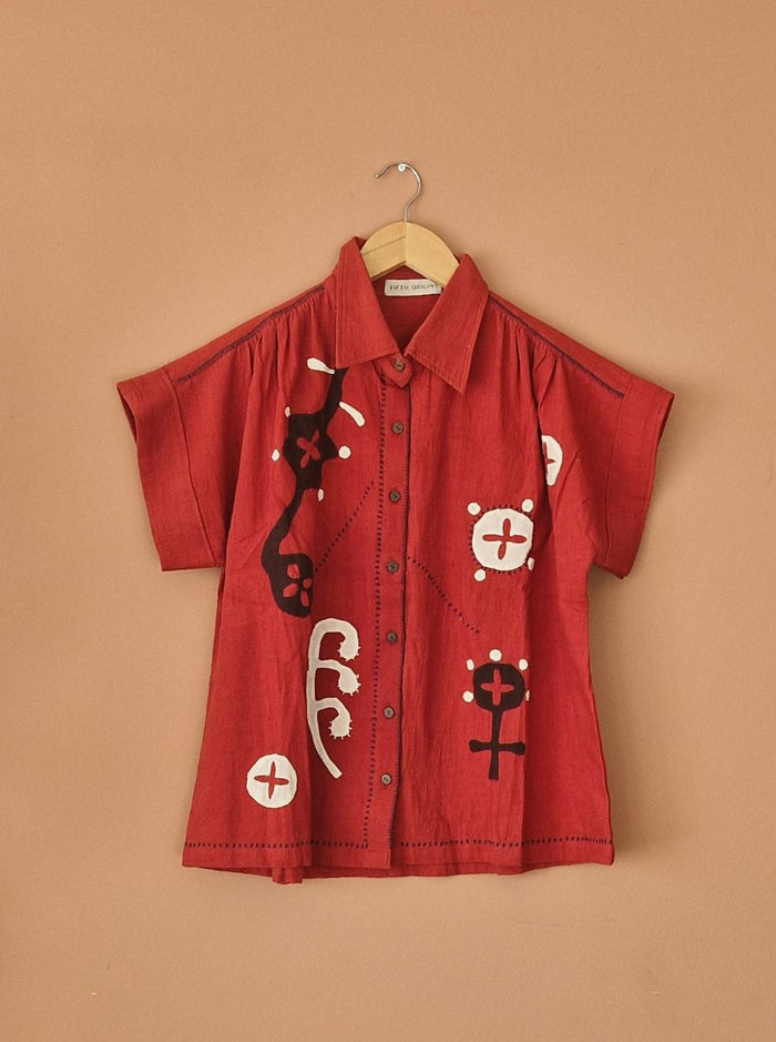 mira top - kala cotton applique (bloom)