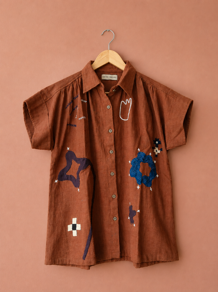 mira top - kala cotton applique (bloom)