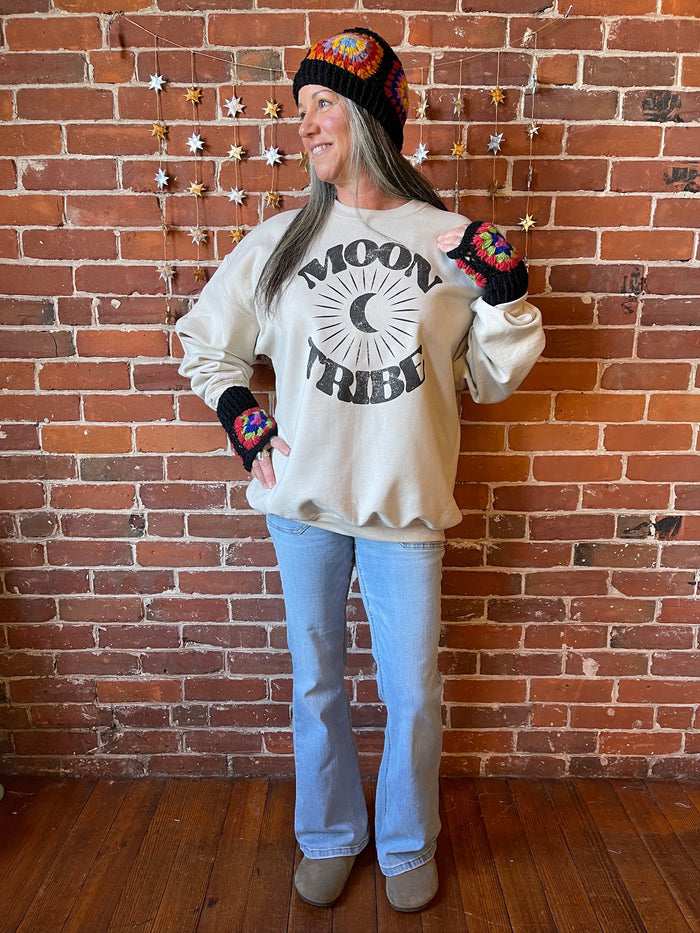 Moon Tribe Comfy Boho Sweatshirt - Small Business Made