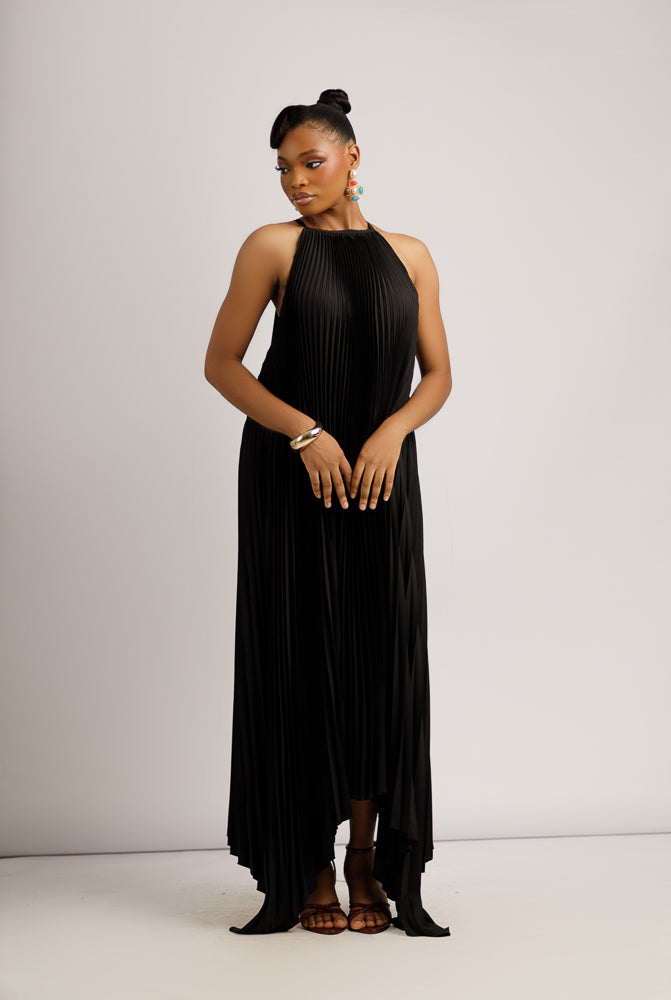 MUSE ZUKI CAPE DRESS - BLACK