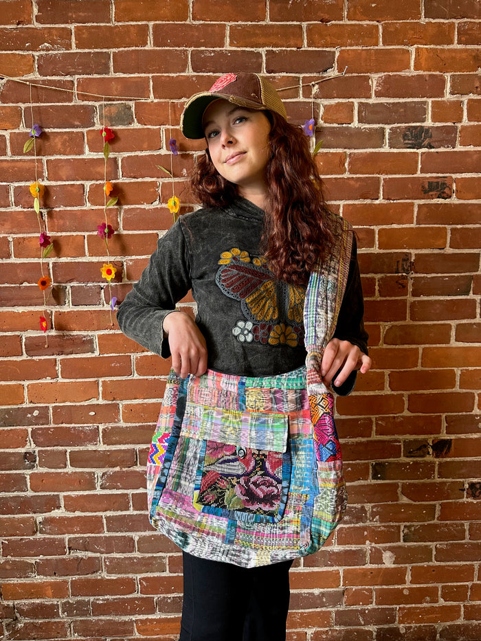 Mystery Boho Upcycled Embroidered Patch Handbag- Final Sale