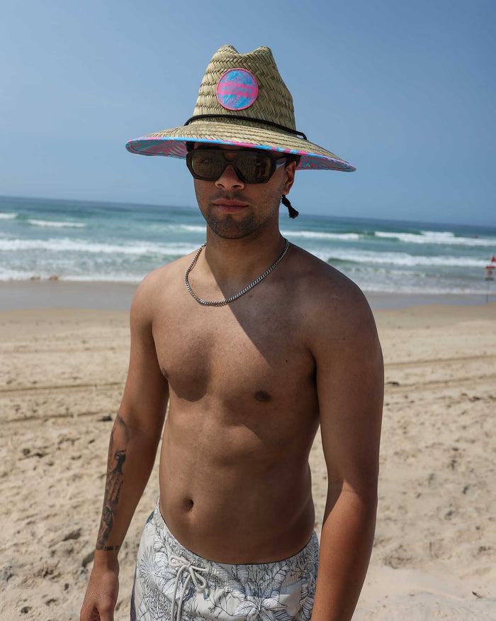 Neon Palms Straw Hat