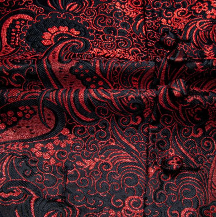 New Men's Red Black Paisley Silk Vest Necktie Pocket Square Cufflinks - MJ-0127 - SimonVon Shop